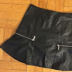 Michael Kors 100% Authentic Leather Skirt with Zippers
